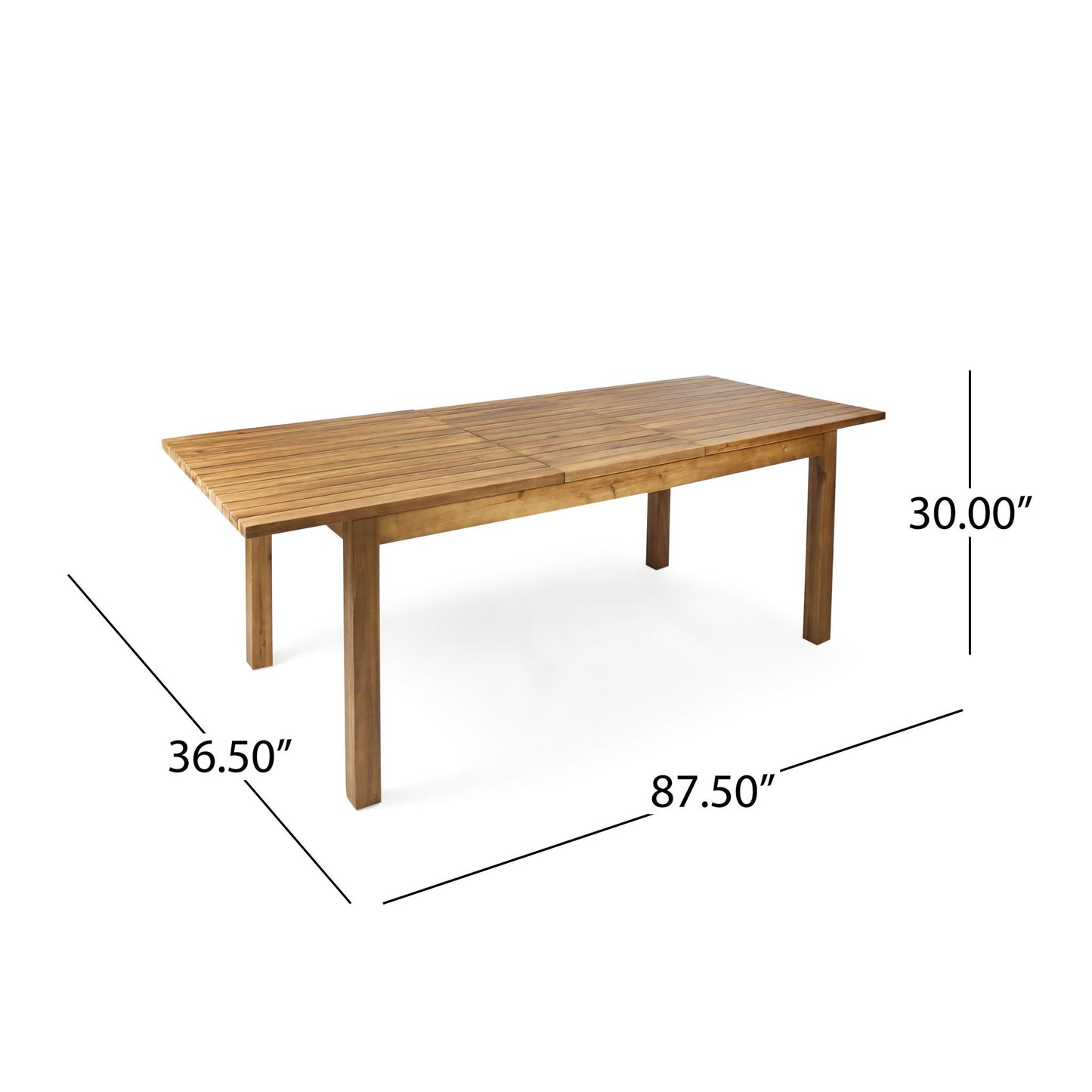 Wilson Expandable Dining Table With Slat Design - Teak Acacia Wood