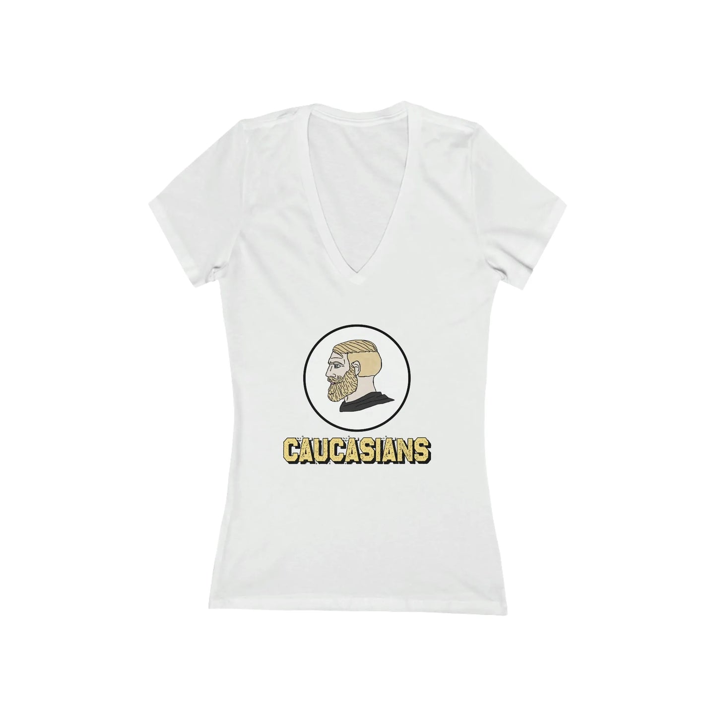 Caucasians Women's Jersey Short Sleeve Deep V-Neck Tee