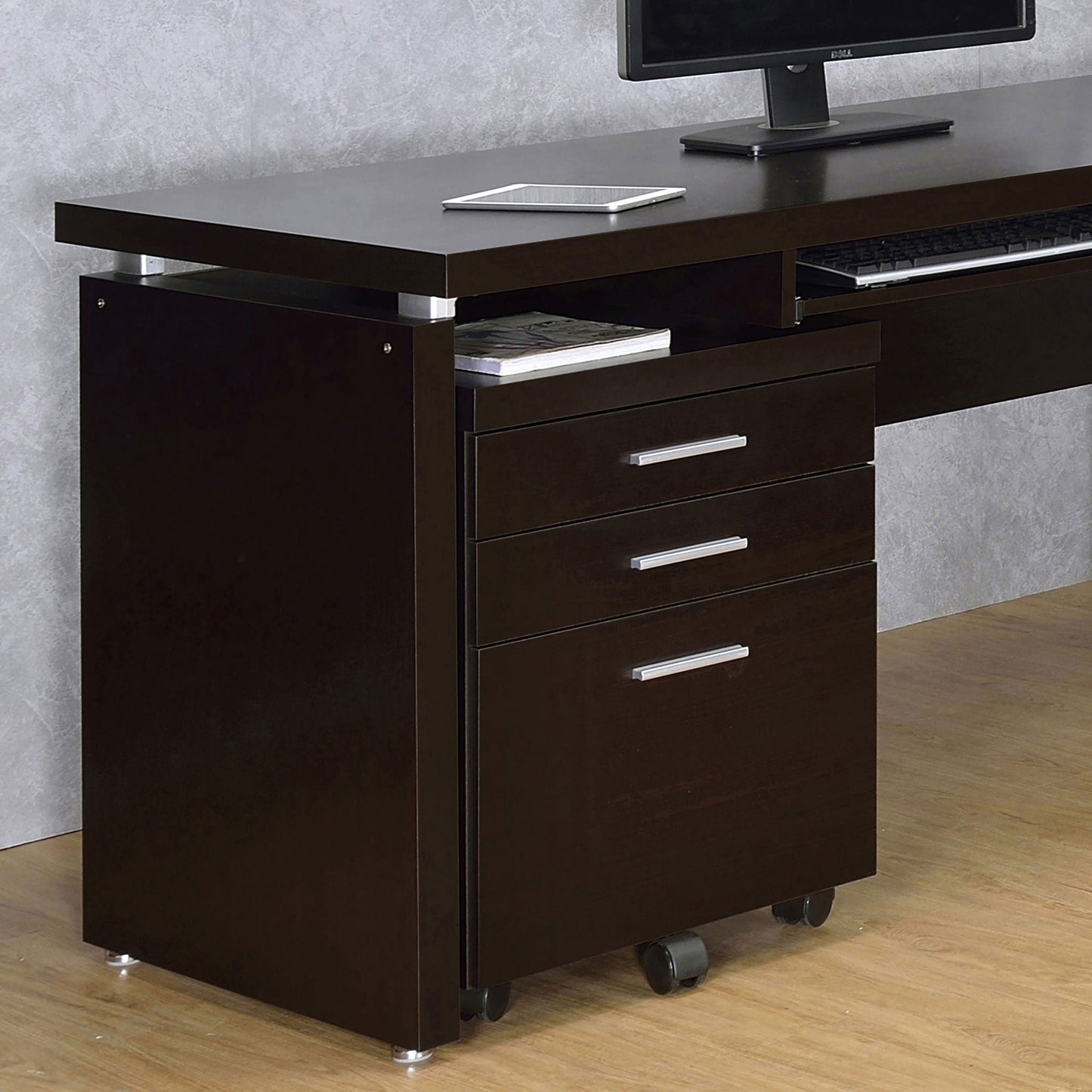3 Drawer File Cabinet? Compact Office Storage For Home - Brown