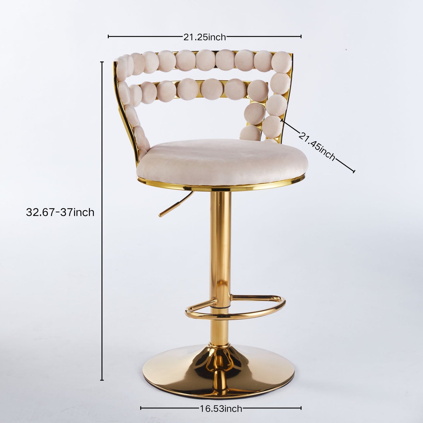 Modern Bar Chair With Iron Tube Legs, Soft Cushions And Comfortable Backrest (Set of 2)