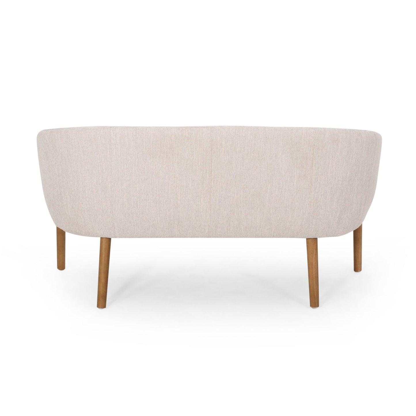 Mid Century Modern Loveseat With Channel Stitched Backrest