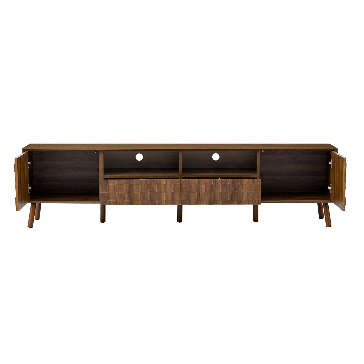 TV Stand With Drawers And Cable Management - Walnut