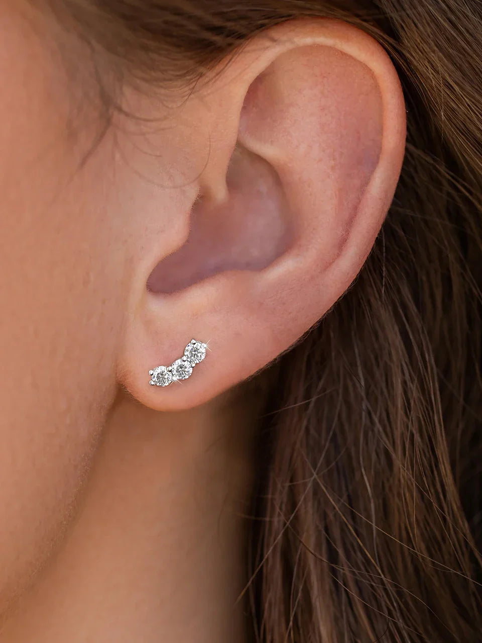 3mm Moissanite Diamond Stud Earrings 925 Sterling Silver 18K White Gold Plated