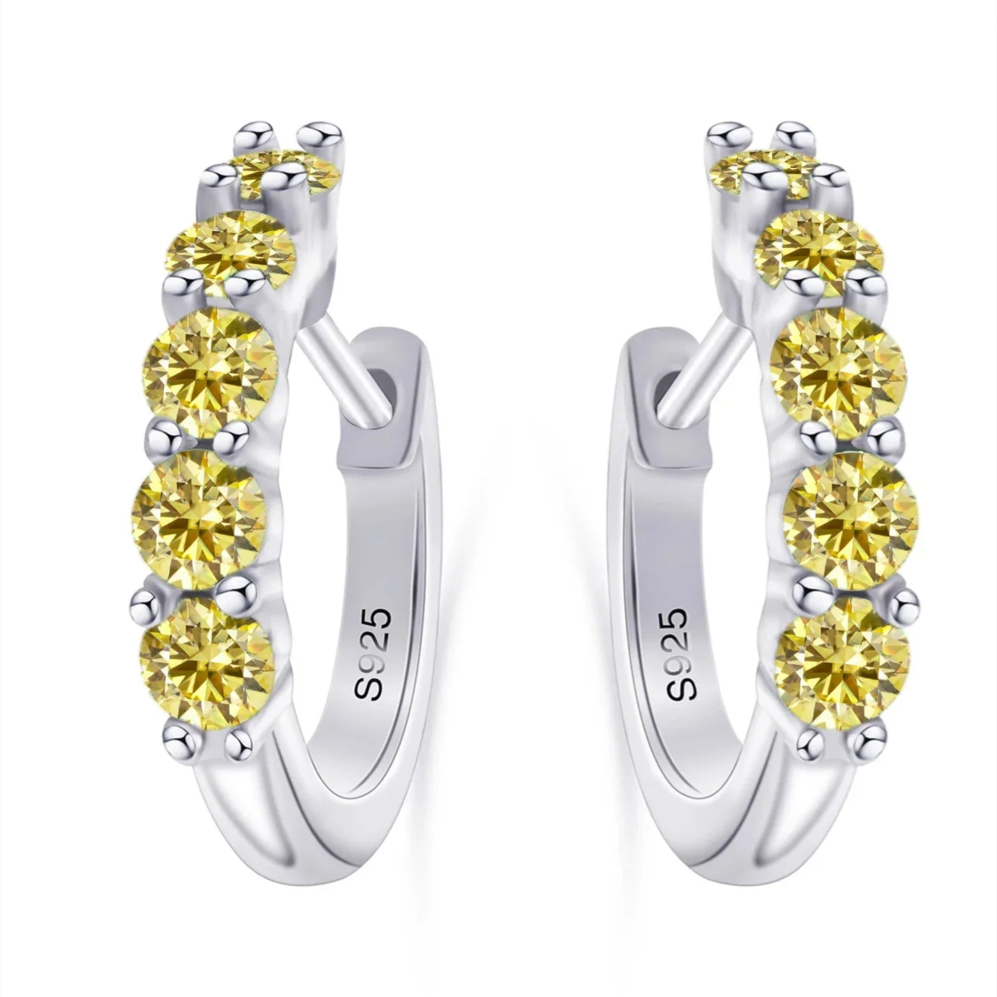 1ct D Color 3mm Moissanite Hoop Charm Earrings 925 Sterling Silver Women