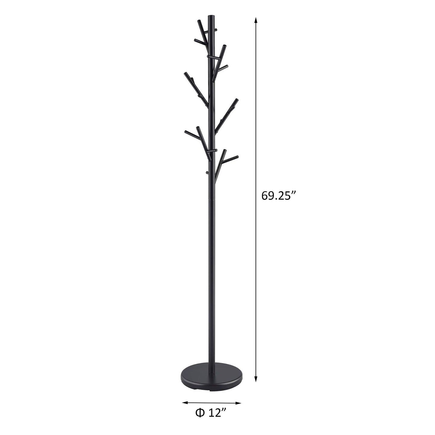 Tree Branch Coat Rack With 18 Hooks - Black