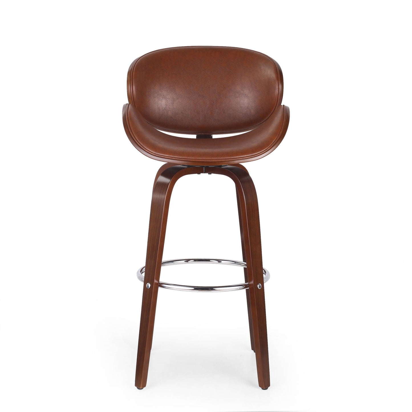 Lumos Mid Century Modern Upholstered Swivel Barstool