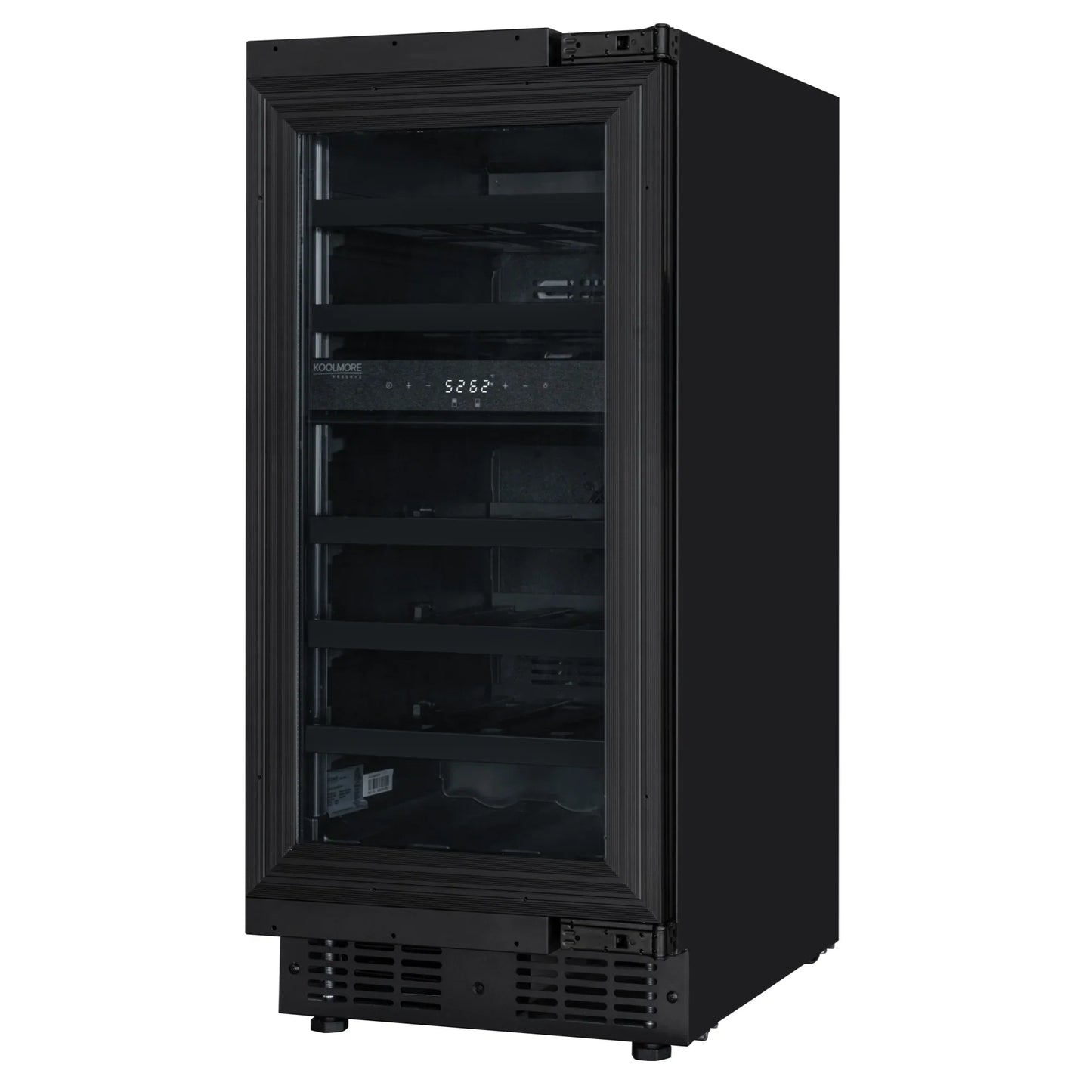 KoolMore Reserve 15 in. Under-Counter Panel Ready Dual Zone Built-in Wine Cooler and 23 Bottle Capacity in Black