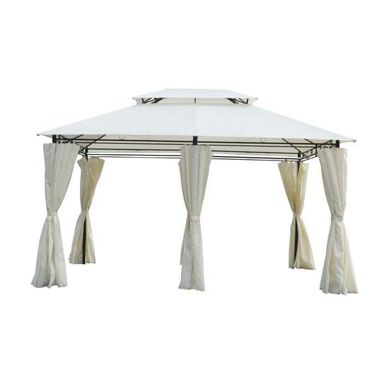 13x10 Outdoor Patio Gazebo Tent with Ventilated Double Roof and Sidewalls