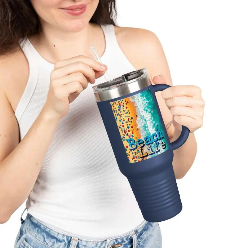 Ocean State Styles Beach Life Travel Mug 40oz Insulated Lid