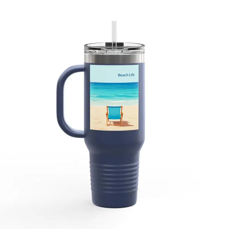 Ocean State Styles Travel Mug Beach Life Design 40 Oz