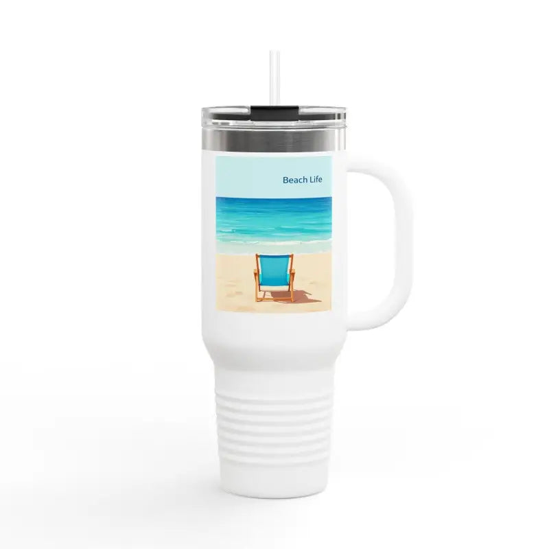 Ocean State Styles Travel Mug Beach Life Design 40 Oz