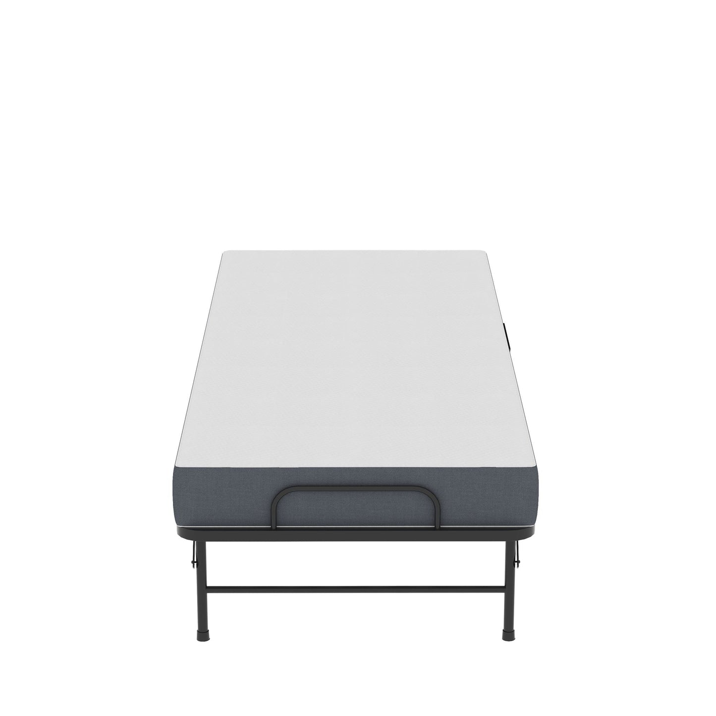Twin Folding Bed With Memory Foam Mattress, On Wheels, Portable Bed For Adults & Guests - Black