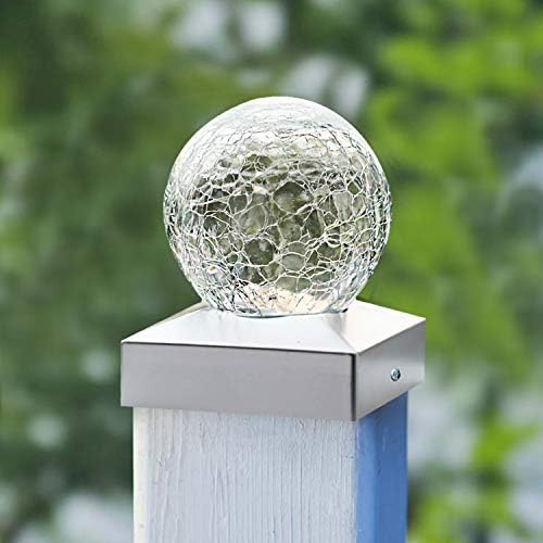 2PK Solar Post Cap Lights - Waterproof Outdoor Caps for Deck, Fence, Patio, LED Garden Decorative Lighting for Wooden or Vinyl Posts - Warm White