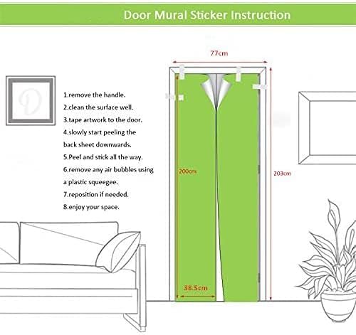 3D Door Stickers - Sirte Dunes - Peel & Stick Wallpaper - Removable PVC - Waterproof - Bedroom & Living Room Decoration - 37.4"x84.6"