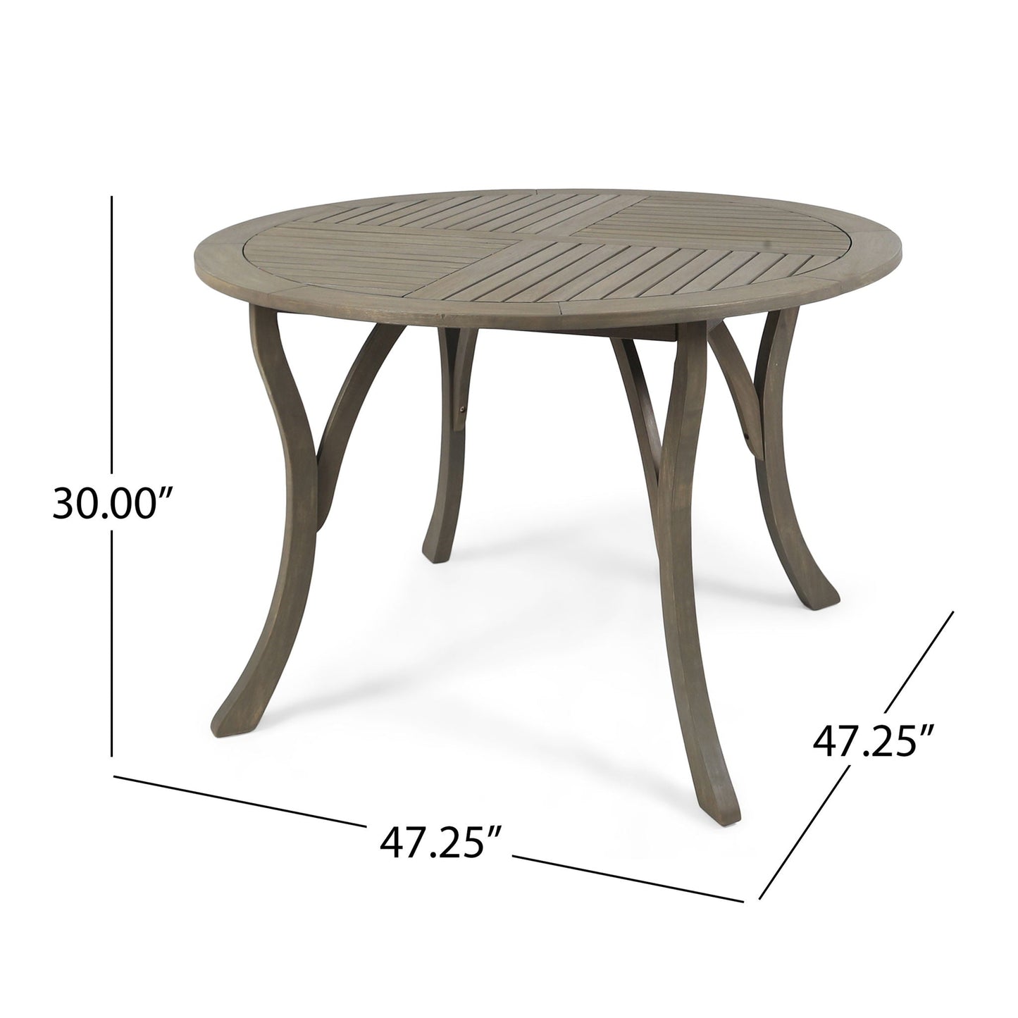 Hermosa Outdoor Acacia Wood Circular Dining Table