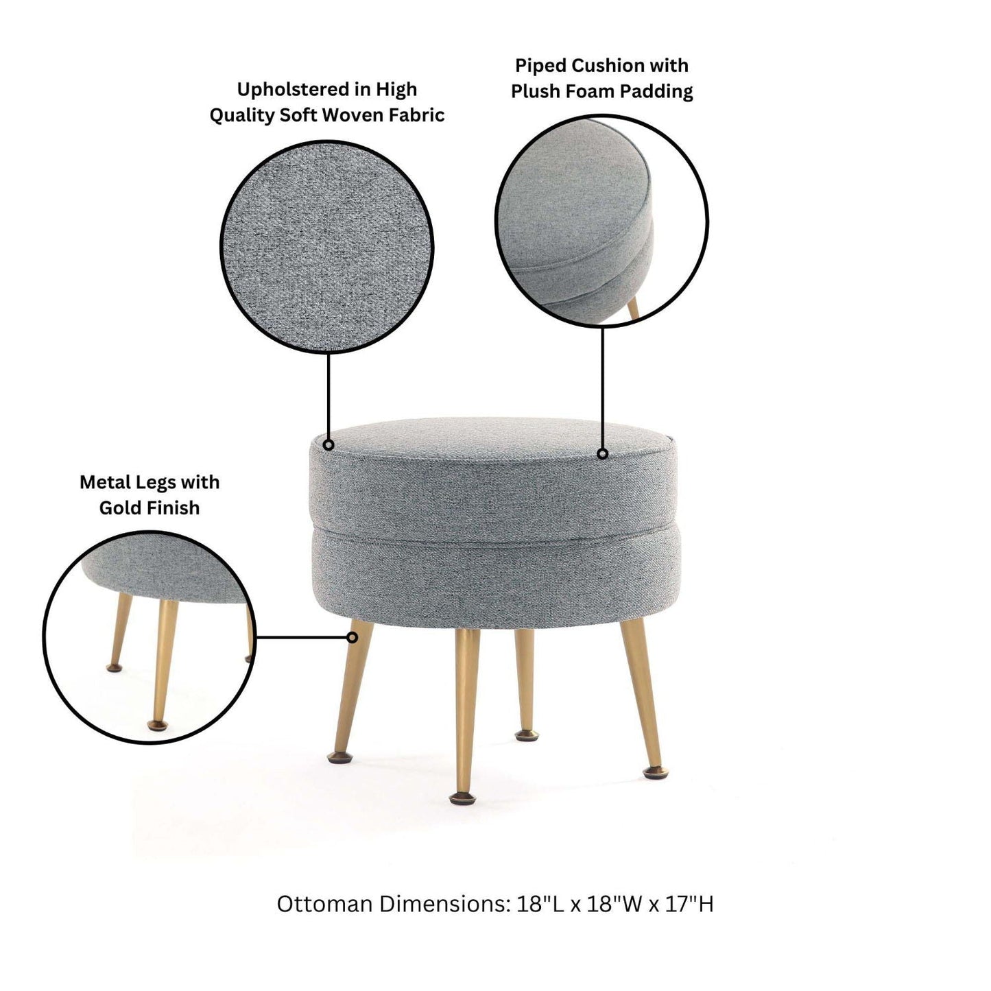 Bailey - Upholstered Accent Ottoman