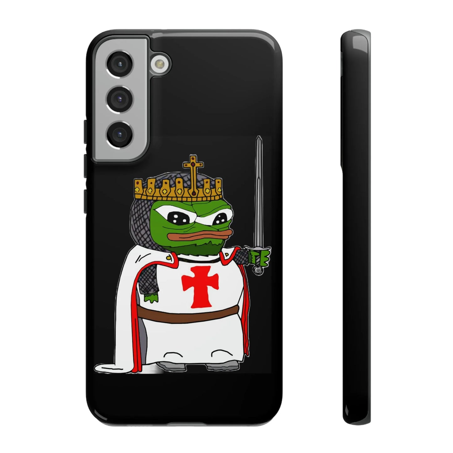 Crusader Pepe Cell Phone Case - Deus Vult Knight Phone Cover - 4LibertyShop.com