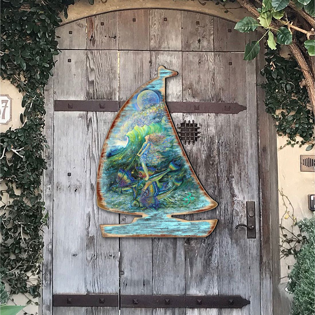 Surfers Dream Coastal Door Decor by Josephine Wall - Coastal Sea-Life Decor - 8472103H-JW