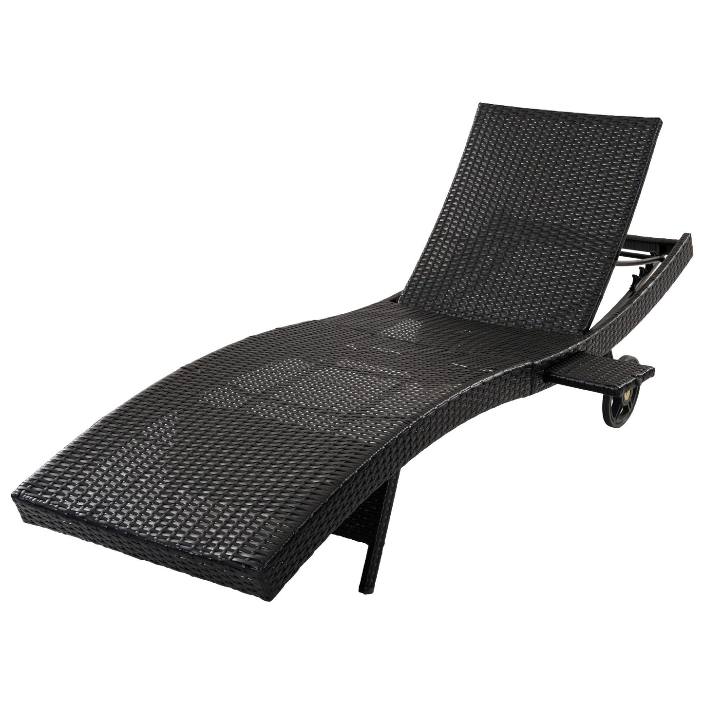 K&K 80'' Patio Wicker Chaise Lounge Chairs Set of 2