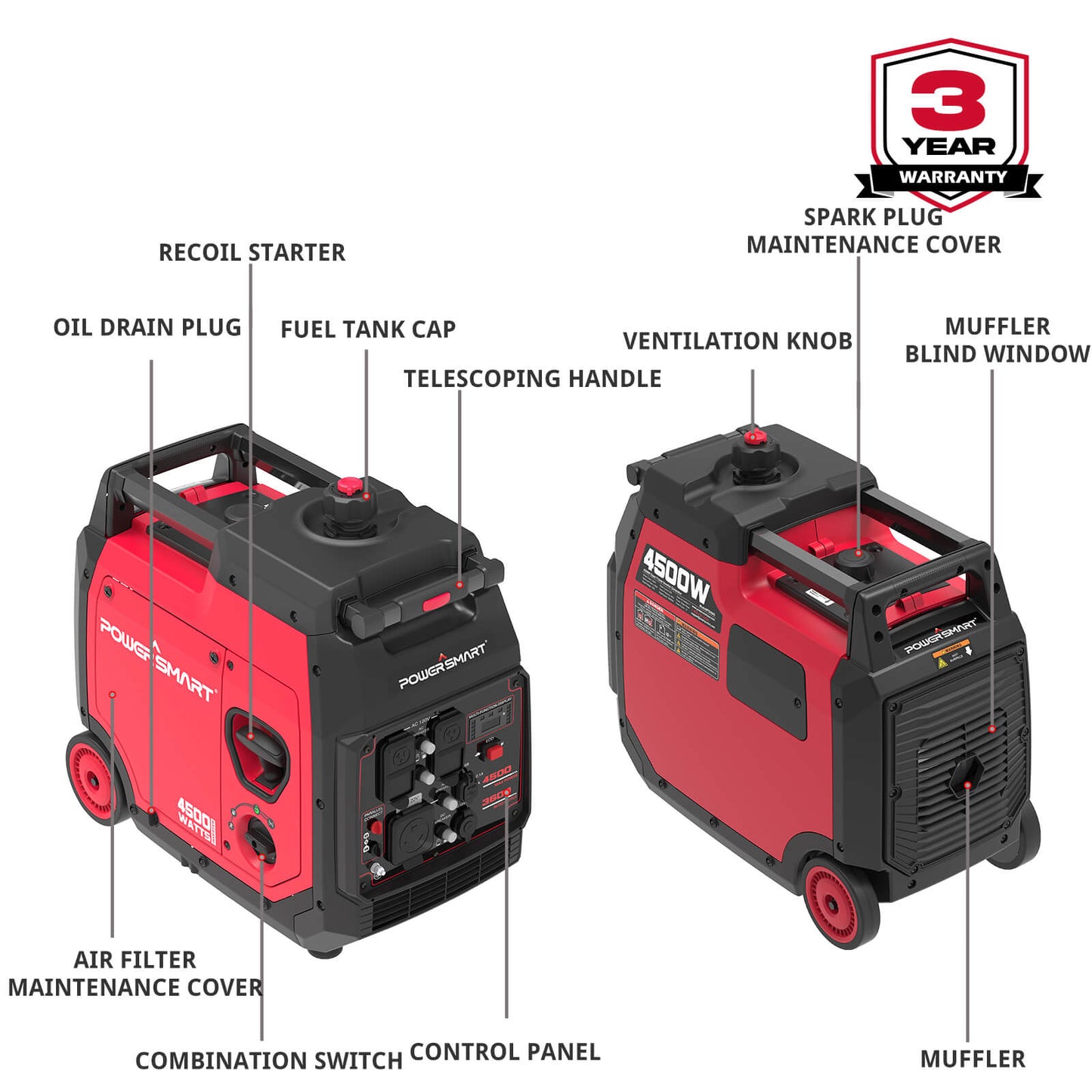 4500W Inverter Gas Generator PS5045