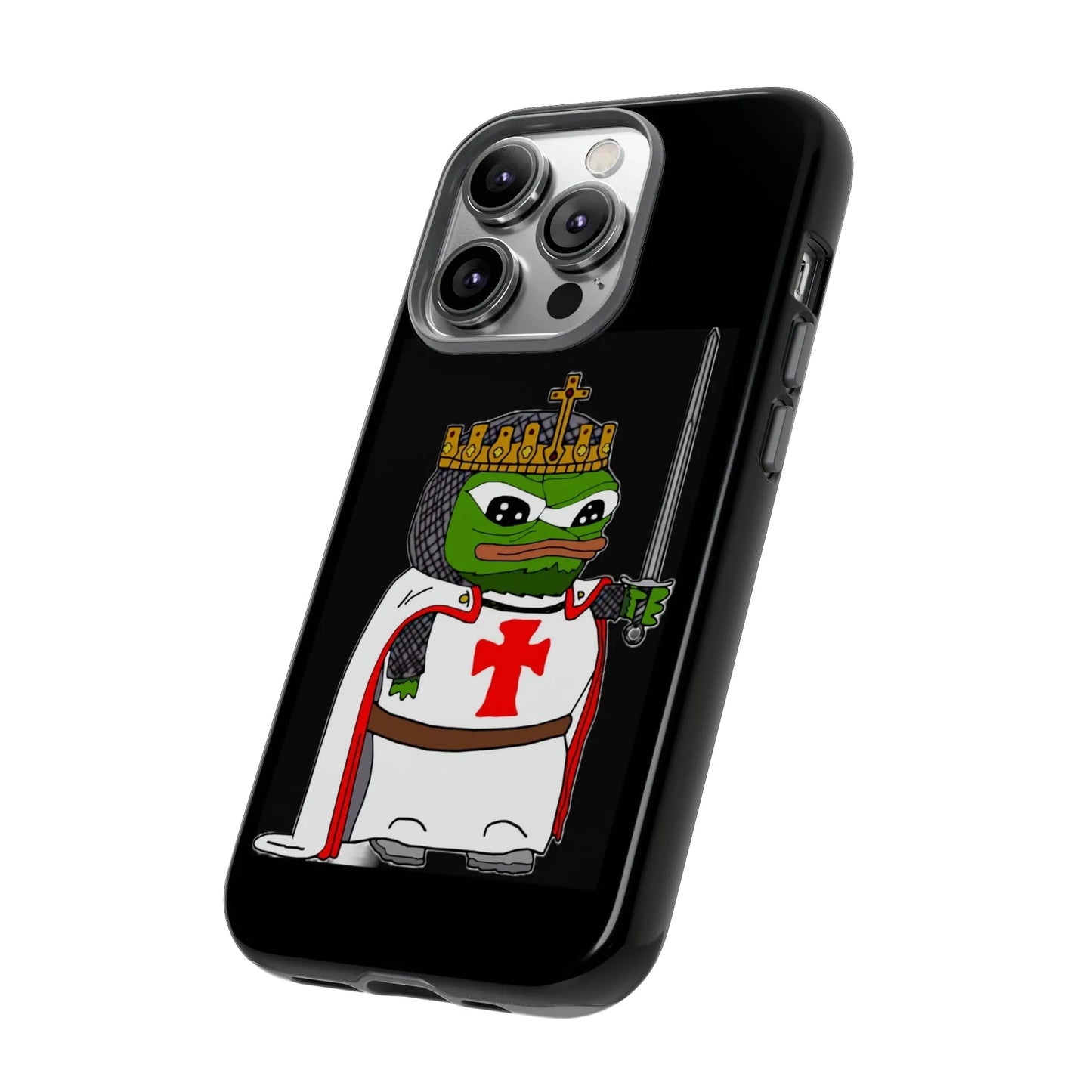 Crusader Pepe Cell Phone Case - Deus Vult Knight Phone Cover - 4LibertyShop.com
