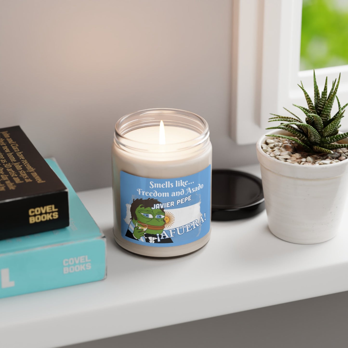 Javier Milei Pepe "Freedom and Asado" Scented Soy Candle, 9oz - 4LibertyShop.com