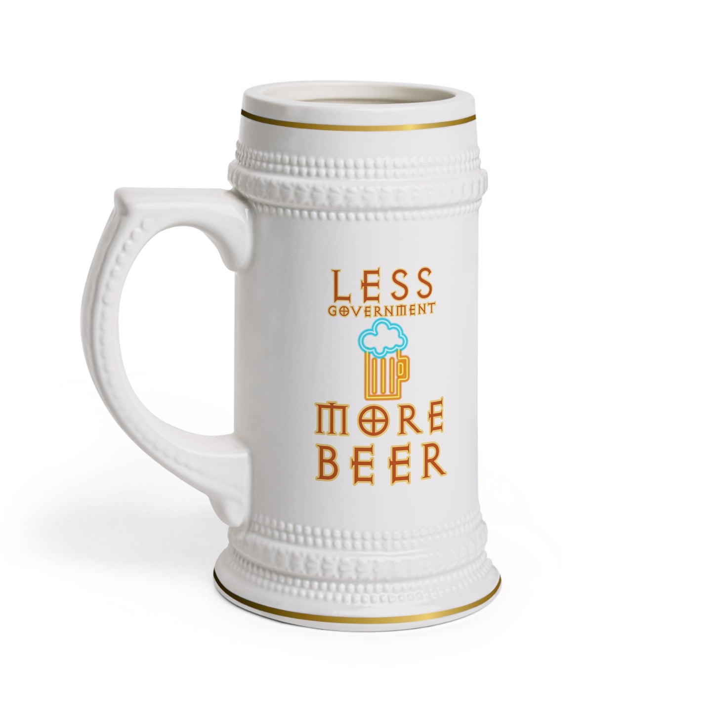 Walton & Johnson: Less Government More Beer Mug - 4LibertyShop.com