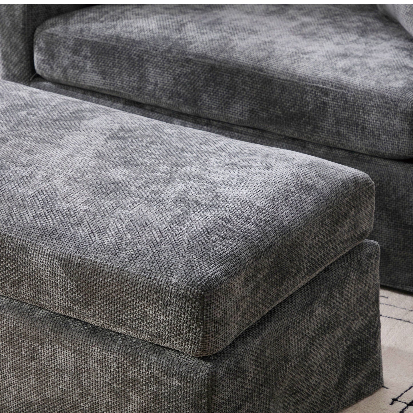 Accent Chair With Ottoman, Includes 2 Bolster Pillows