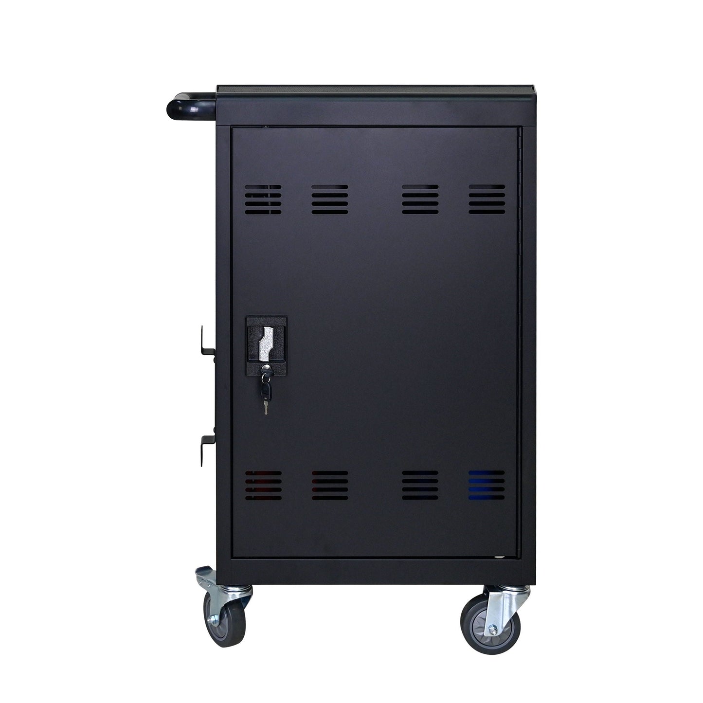 32 Bit Device Charging Trolley For Tablets And Laptops With Cable Management, Removable Doors - Matte Black