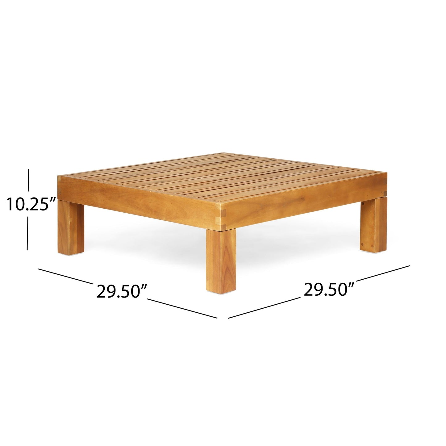 Mythical Square Outdoor Coffee Table With Frame And Slat Top - Teak