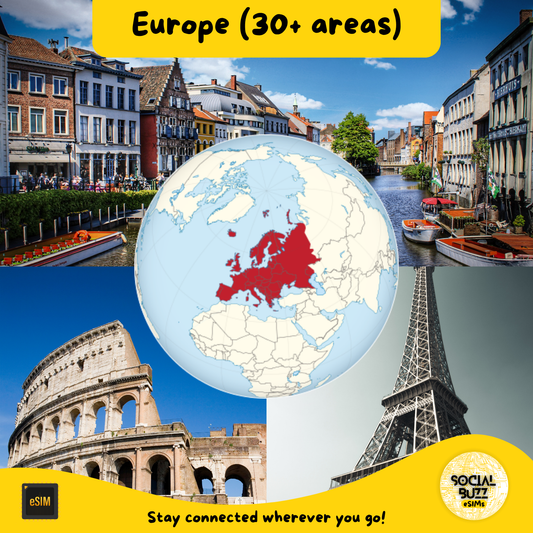 Europe (30+ areas) eSIM Internet Data Plan