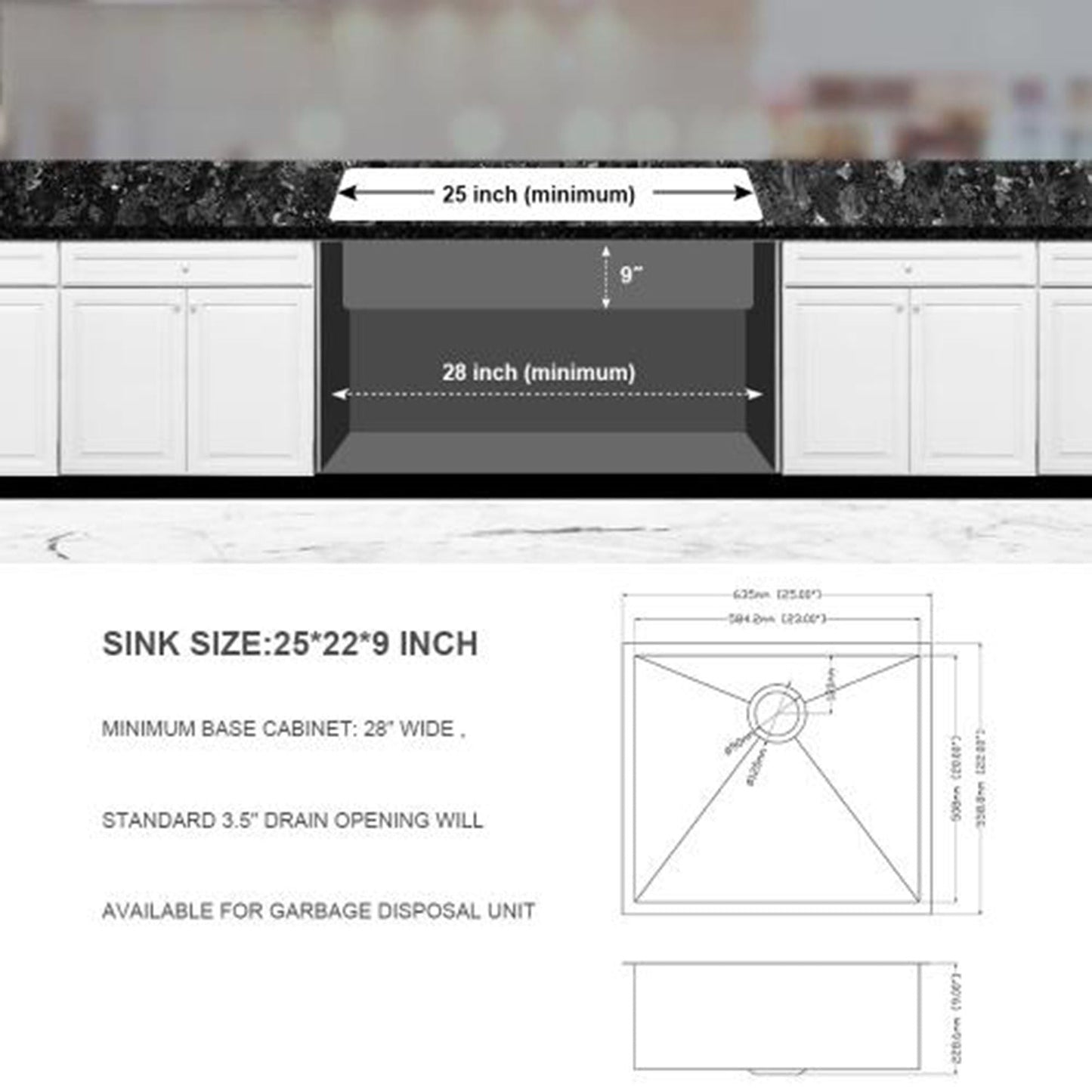 Modern Style Undermount Sink With Stainless Steel, Deep Single Bowl