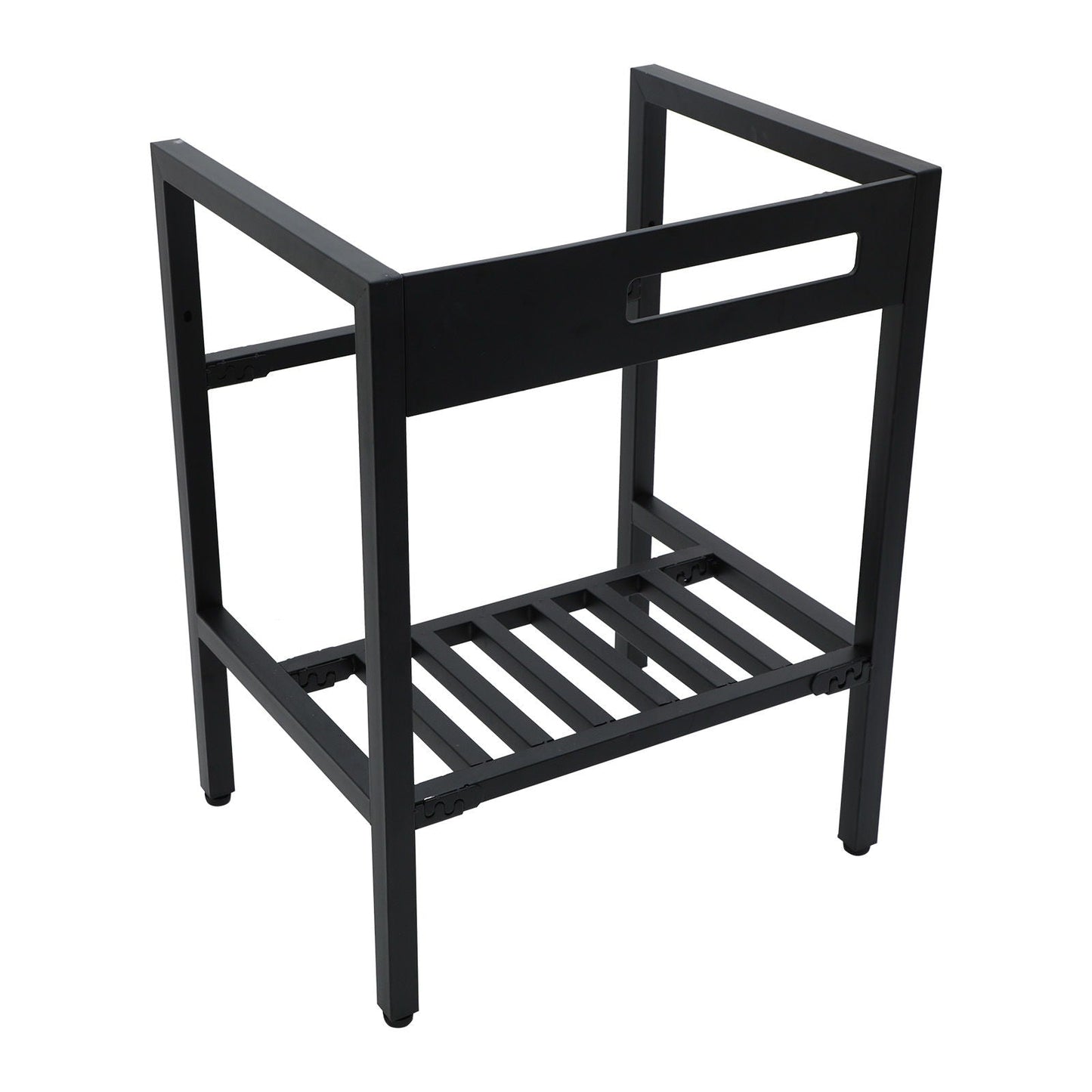 Console Sink With Legs, 24" X 18", Durable Porcela With Frame - White / Black