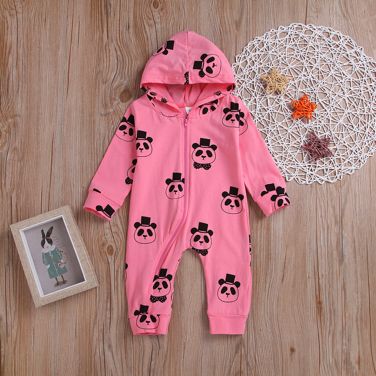 Long sleeve panda print Jumpsuit