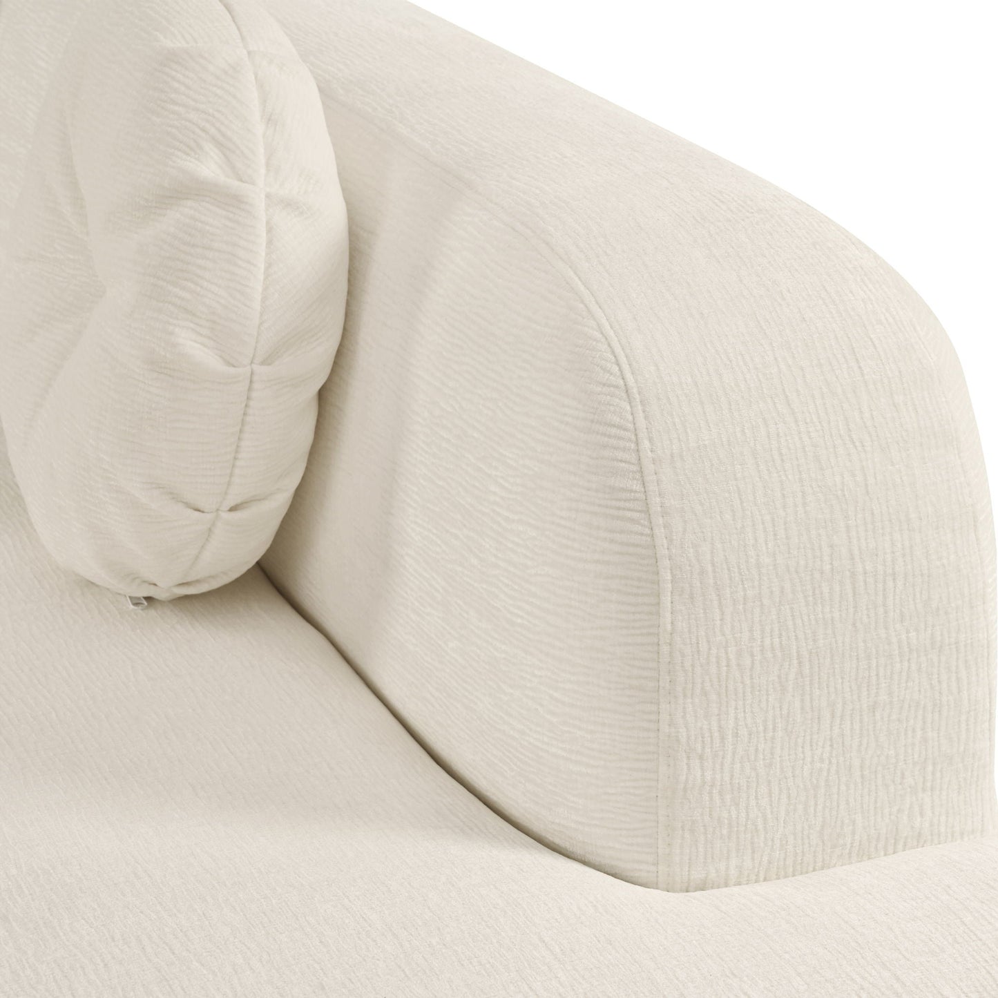 Extra Large Sectional Sofa Soft Fabric Upholstery, Elegant Curved Design With 3 Round Cushions, High-Resilience Foam