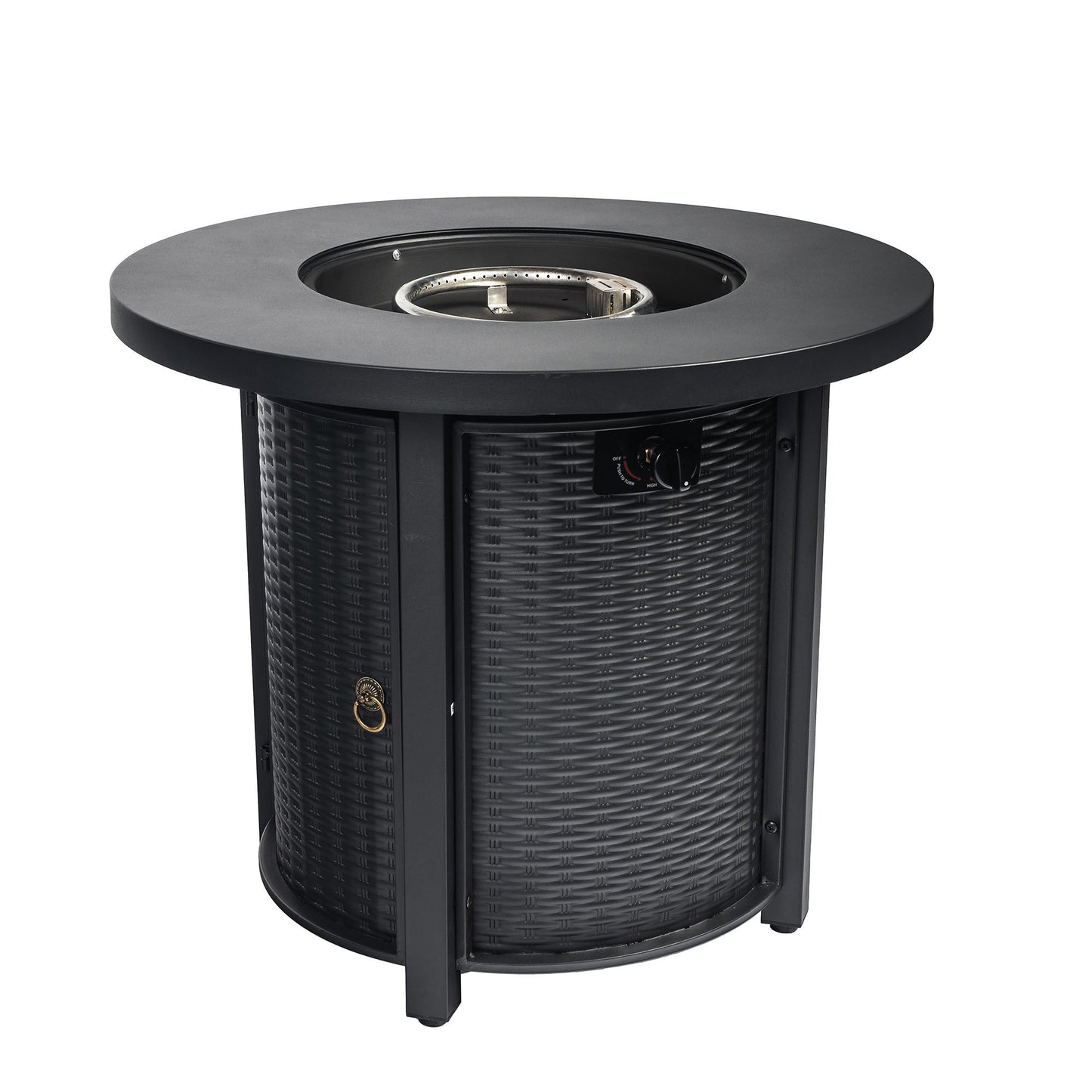 30" Propane Gas Fire Pit Table, 50000 BTU Round Steel Fire Pit