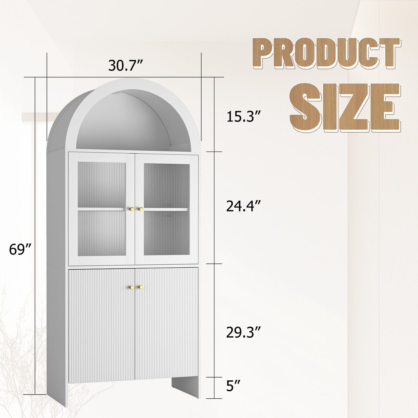 Modern Tech Inspired Dome Cabinet With LED Lighting