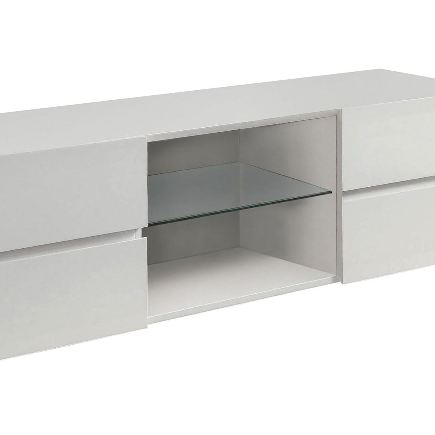 Glossy 4 Drawer TV Console - White