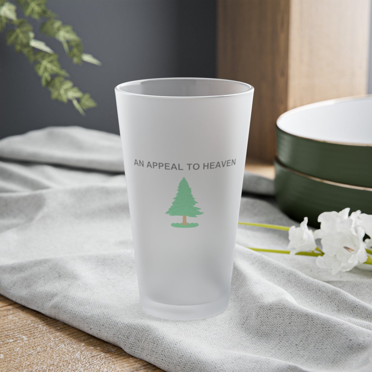 An Appeal To Heaven Frosted Pint Glass, 16oz - 4LibertyShop.com