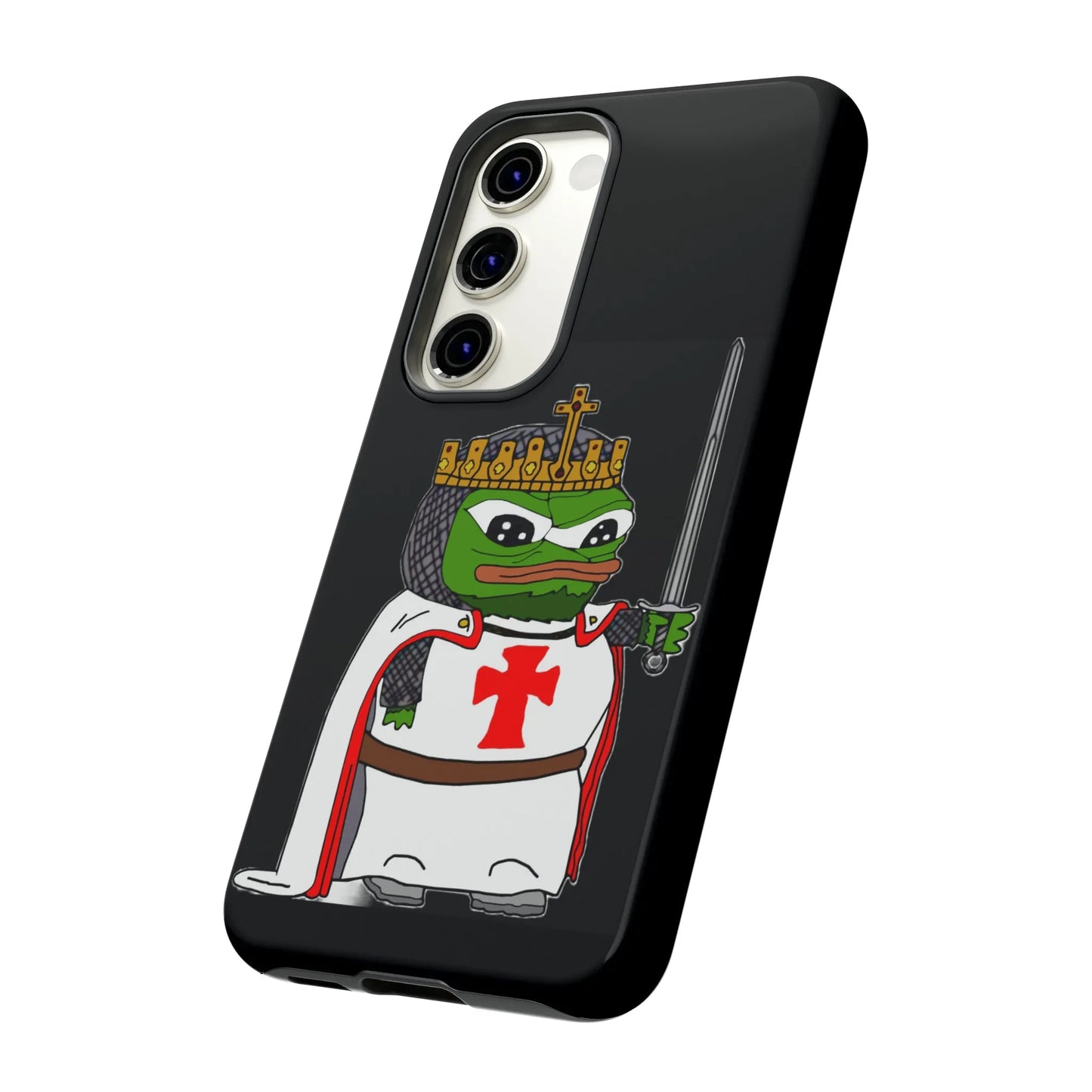 Crusader Pepe Cell Phone Case - Deus Vult Knight Phone Cover - 4LibertyShop.com