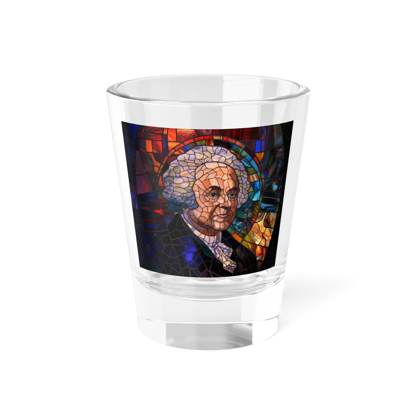 John Adams Stained Glass Shot Glass, 1.5oz