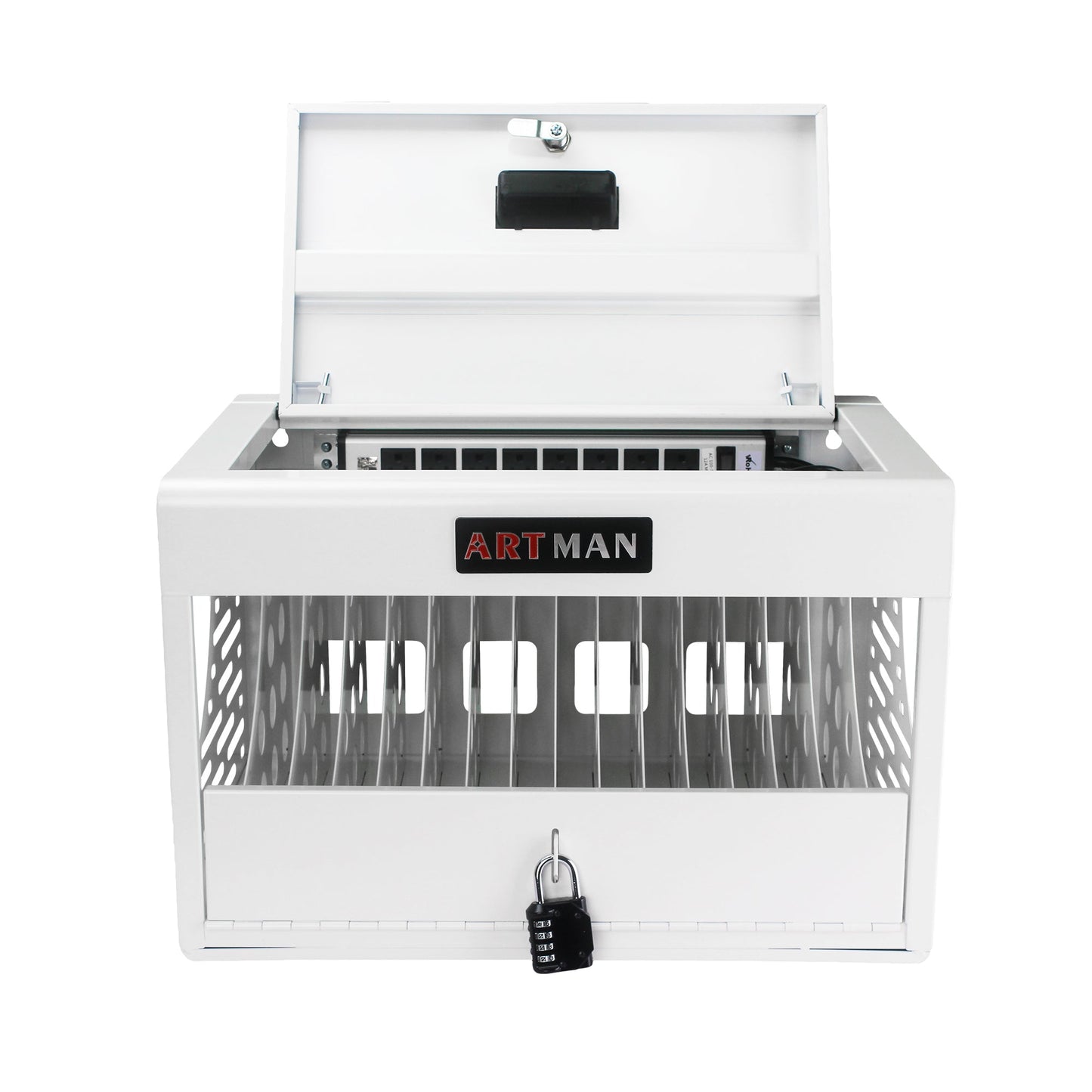 16 Bay Charging Cabinet for Laptop Chromebook Locking Charging Station-WHITE