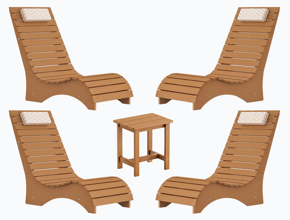 AquaCurve™ AquaWave Pool Loungers in Water for Compact Tanning Ledges with Side Table