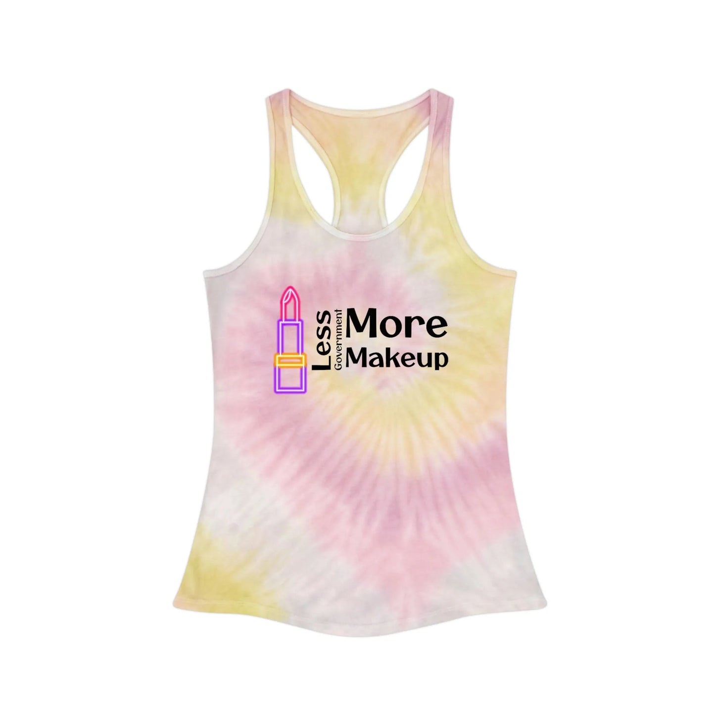 Less Government More Makeup Tie Dye Racerback Tank Top