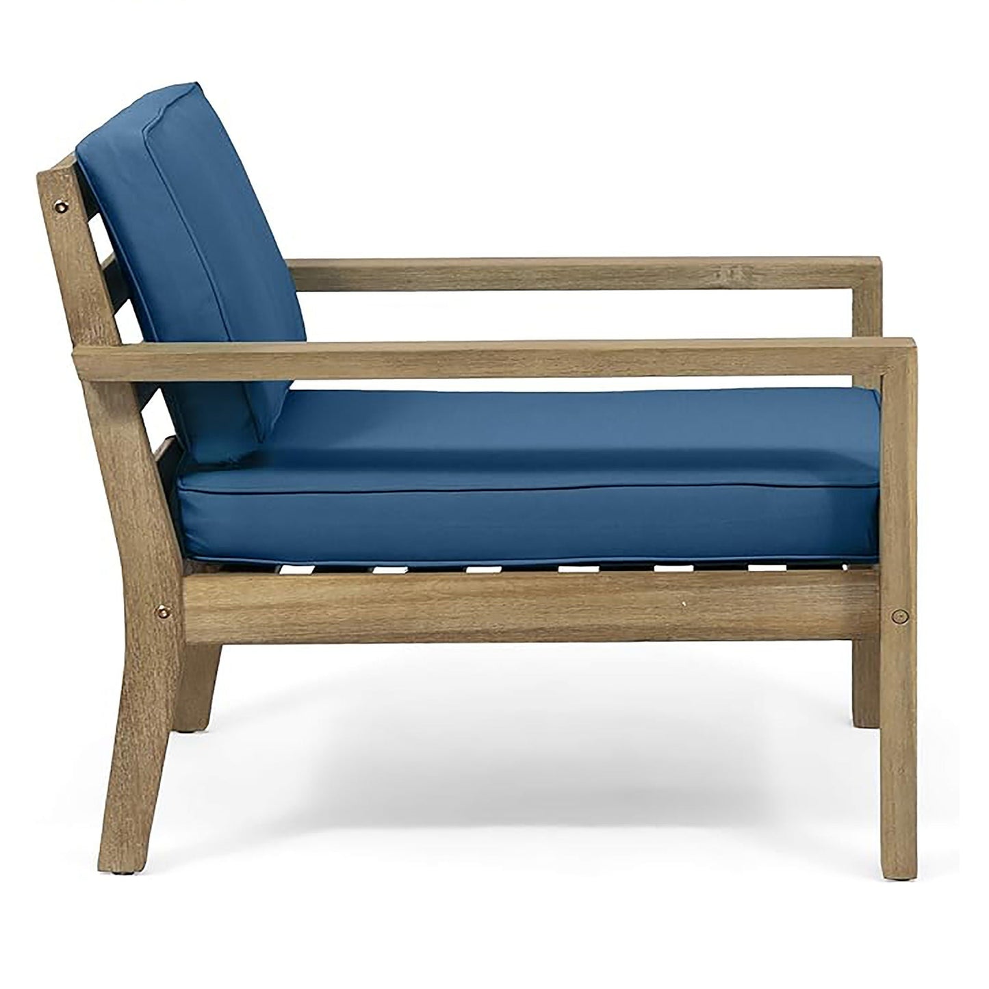 Antoine Outdoor Acacia Wood Club Chairs With Cushions (Set of 2)