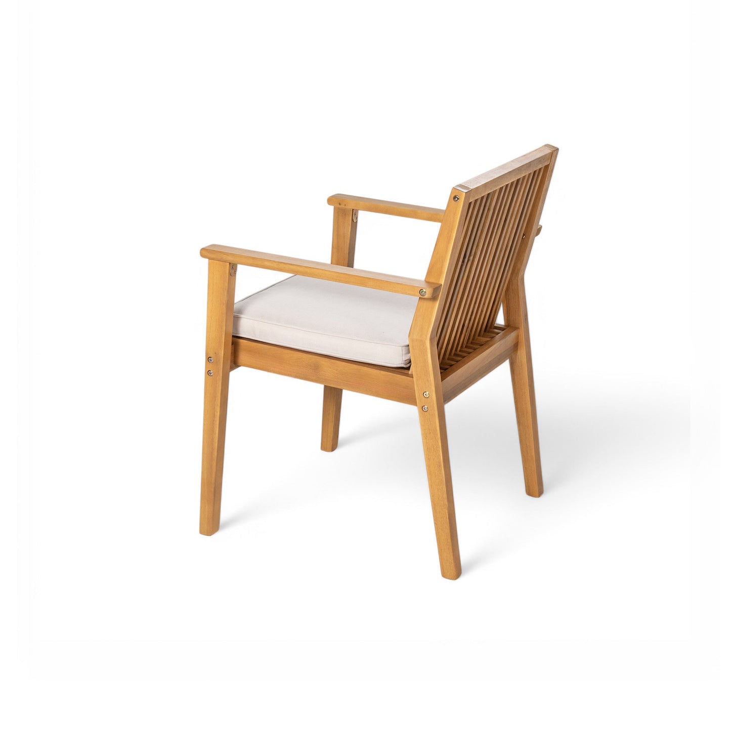 5-Piece Acacia Wood Outdoor Dining Set, Patio Table & Chairs with Removable Cushions