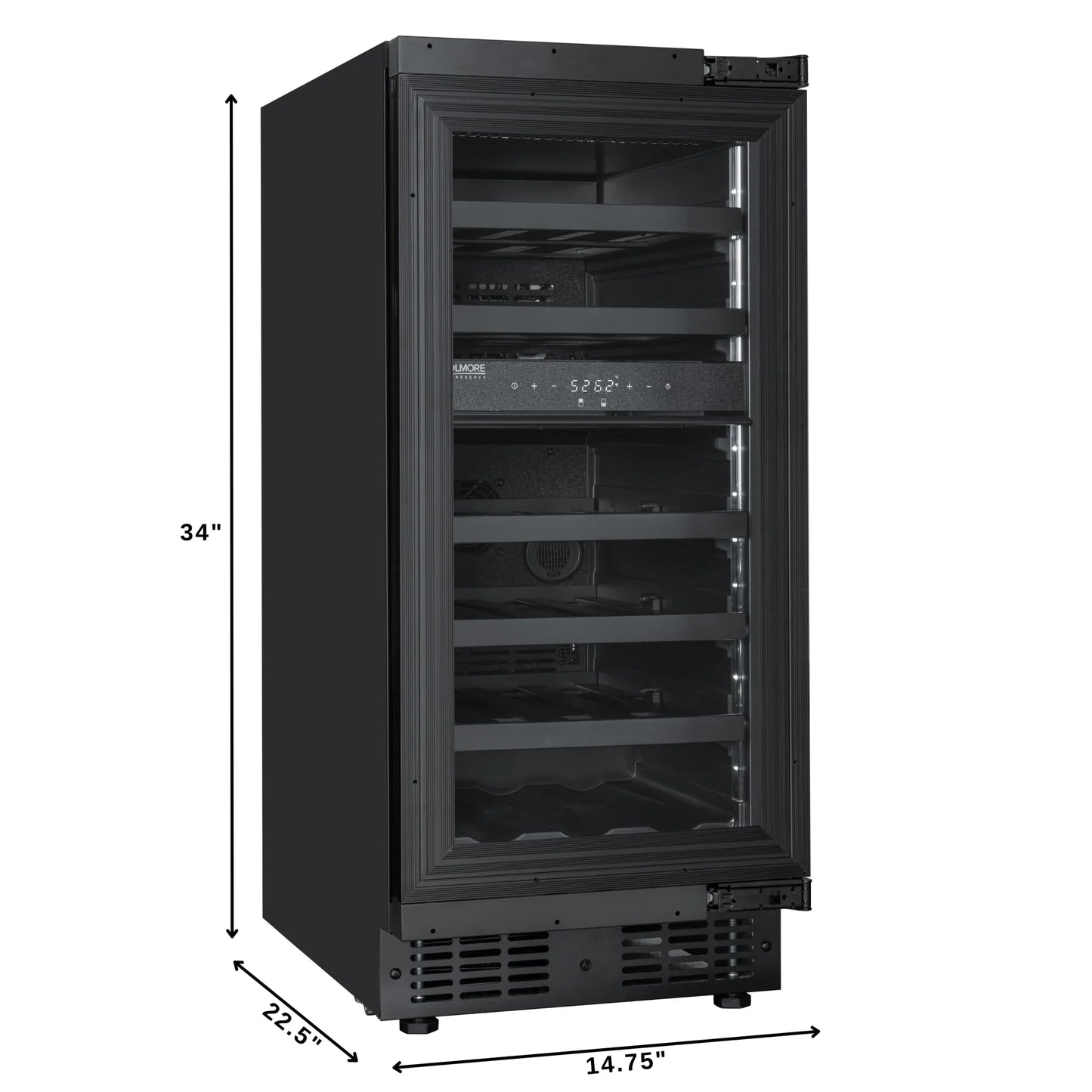 KoolMore Reserve 15 in. Under-Counter Panel Ready Dual Zone Built-in Wine Cooler and 23 Bottle Capacity in Black