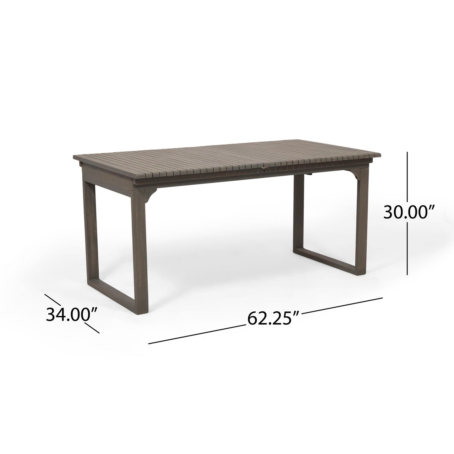 Outdoor Expandable Acacia Wood Dining Table With U-Shaped Leg