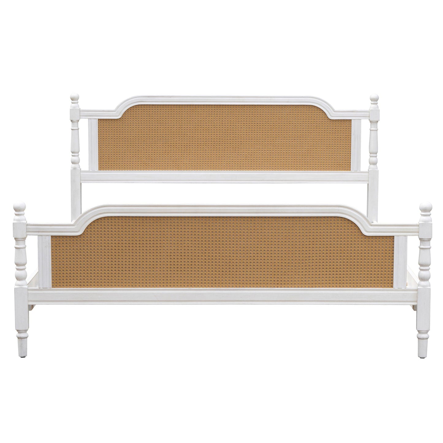 Traditional Style Rattan Bed Frame, No Box Spring Needed