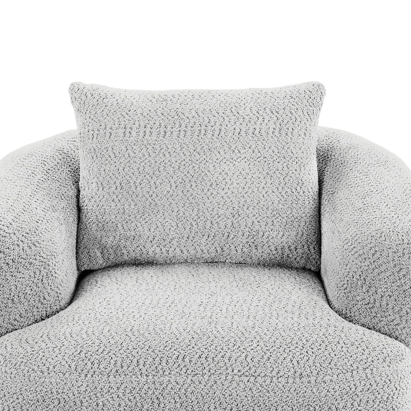 360° Swivel Barrel Sofa Chair With Throw Pillow, Upholstered Accent Chair